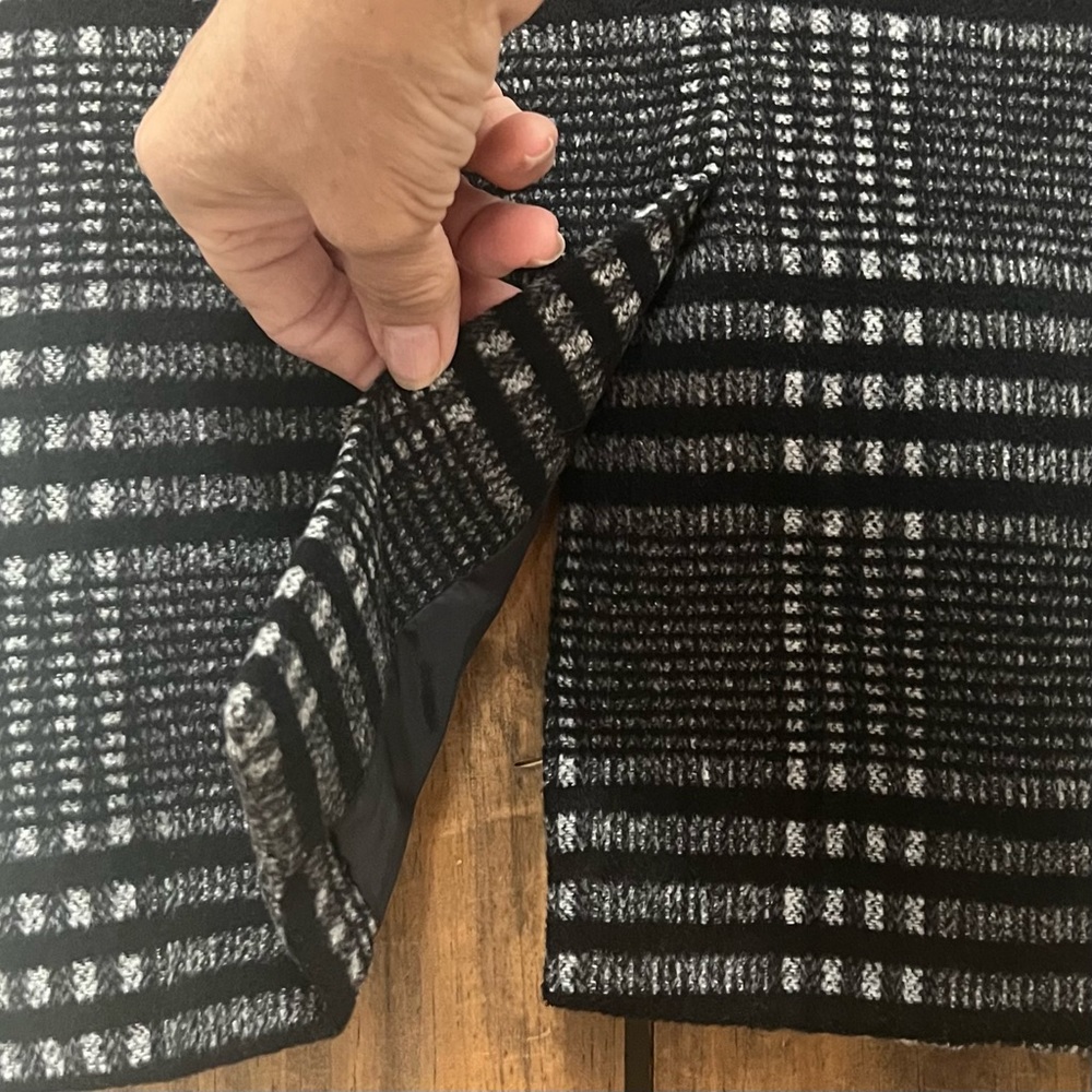 Hazel Anthropologie Black Plaid Coat - Picture 7 of 10